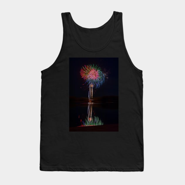 Feathery Fabulous Fireworks and Reflections Tank Top by SafariByMarisa